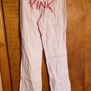 PINK Victoria's Secret Striped Pajama Pants - Pink and White